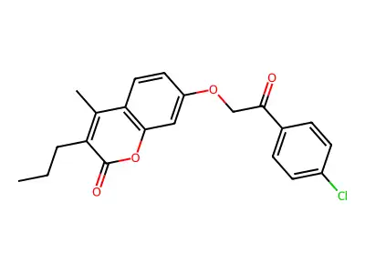 7-[2-(4-chlorophenyl)-2-oxoethoxy]-4-methyl-3-propyl-2H-chromen-2-one structure