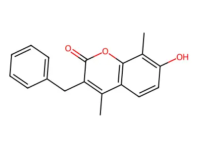 3-benzyl-7-hydroxy-4,8-dimethyl-2H-chromen-2-one structure