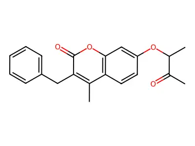 3-benzyl-4-methyl-7-(1-methyl-2-oxopropoxy)-2H-chromen-2-one structure