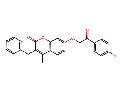 3-benzyl-7-[2-(4-fluorophenyl)-2-oxoethoxy]-4,8-dimethyl-2H-chromen-2-one structure