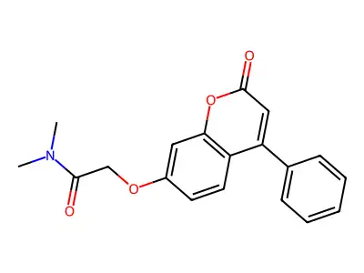 N,N-dimethyl-2-[(2-oxo-4-phenyl-2H-chromen-7-yl)oxy]acetamide structure