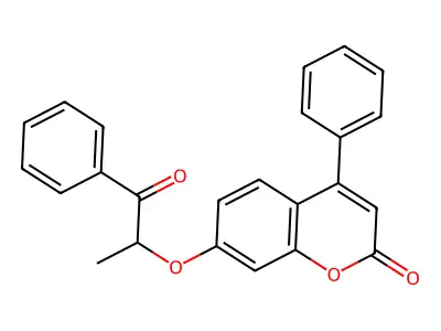 7-[(1-oxo-1-phenylpropan-2-yl)oxy]-4-phenyl-2H-chromen-2-one structure