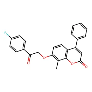 7-[2-(4-fluorophenyl)-2-oxoethoxy]-8-methyl-4-phenyl-2H-chromen-2-one structure