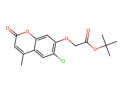 tert-butyl 2-[(6-chloro-4-methyl-2-oxo-2H-chromen-7-yl)oxy]acetate structure