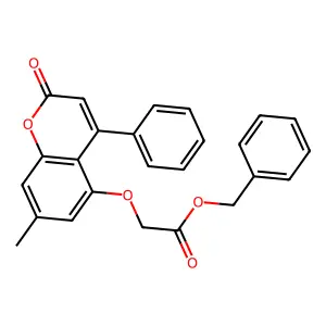 benzyl [(7-methyl-2-oxo-4-phenyl-2H-chromen-5-yl)oxy]acetate structure