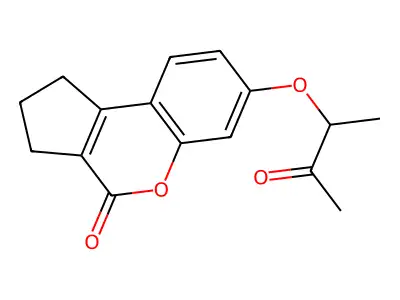 7-(1-methyl-2-oxopropoxy)-2,3-dihydrocyclopenta[c]chromen-4(1H)-one structure