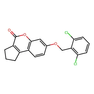7-[(2,6-dichlorobenzyl)oxy]-2,3-dihydrocyclopenta[c]chromen-4(1H)-one structure