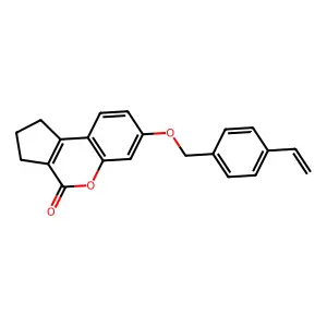 7-[(4-ethenylbenzyl)oxy]-2,3-dihydrocyclopenta[c]chromen-4(1H)-one structure