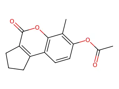 6-Methyl-4-oxo-1,2,3,4-tetrahydrocyclopenta[c]chromen-7-yl acetate structure