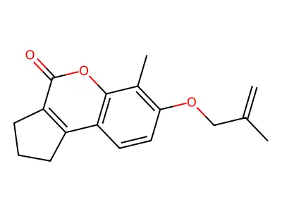 6-methyl-7-[(2-methylprop-2-enyl)oxy]-2,3-dihydrocyclopenta[c]chromen-4(1H)-one structure