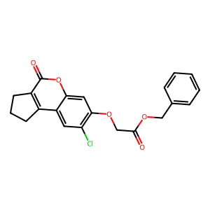 Benzyl [(8-chloro-4-oxo-1,2,3,4-tetrahydrocyclopenta[c]chromen-7-yl)oxy]acetate structure