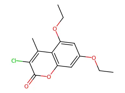 3-chloro-5,7-diethoxy-4-methyl-2H-chromen-2-one structure