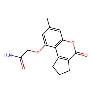 2-[(7-Methyl-4-oxo-1,2,3,4-tetrahydrocyclopenta[c]chromen-9-yl)oxy]acetamide structure
