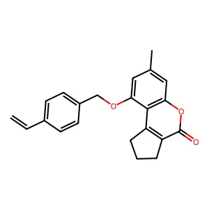 7-Methyl-9-((4-vinylbenzyl)oxy)-2,3-dihydrocyclopenta(C)chromen-4(1H)-one structure