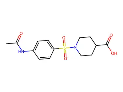 1-(4-Acetylamino-benzenesulfonyl)-piperidine-4-carboxylic acid structure