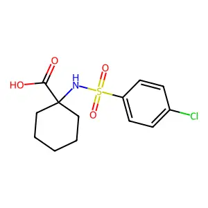 1-{[(4-Chlorophenyl)sulfonyl]amino}cyclohexanecarboxylic acid structure