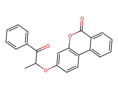 3-(1-methyl-2-oxo-2-phenylethoxy)-6H-benzo[c]chromen-6-one structure