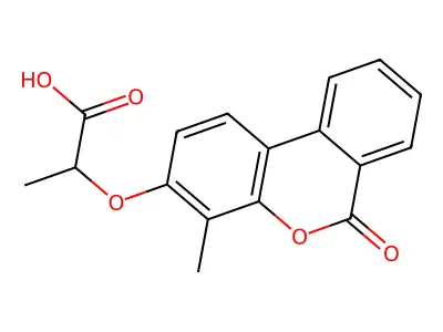 (2S)-2-(4-methyl-6-oxobenzo[c]chromen-3-yl)oxypropanoic acid structure