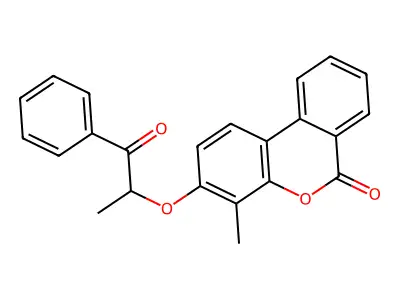 4-methyl-3-(1-methyl-2-oxo-2-phenylethoxy)-6H-benzo[c]chromen-6-one structure