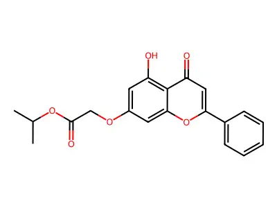 isopropyl [(5-hydroxy-4-oxo-2-phenyl-4H-chromen-7-yl)oxy]acetate structure