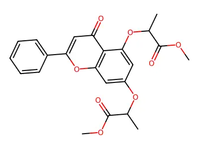 dimethyl 2,2'-[(4-oxo-2-phenyl-4H-chromene-5,7-diyl)bis(oxy)]dipropanoate structure