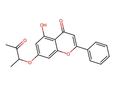 5-hydroxy-7-(1-methyl-2-oxopropoxy)-2-phenyl-4H-chromen-4-one structure