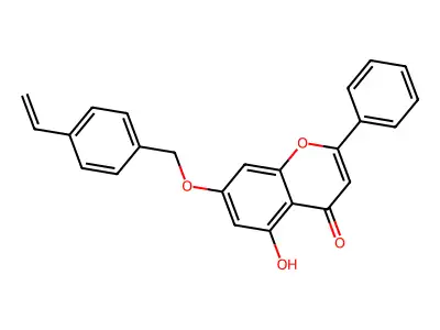 5-hydroxy-2-phenyl-7-[(4-vinylbenzyl)oxy]-4H-chromen-4-one structure