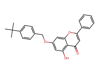 7-[(4-tert-butylphenyl)methoxy]-5-hydroxy-2-phenyl-4H-chromen-4-one structure