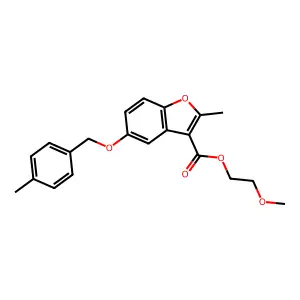 2-Methoxyethyl 2-methyl-5-[(4-methylphenyl)methoxy]-1-benzofuran-3-carboxylate structure