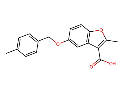 2-Methyl-5-[(4-methylphenyl)methoxy]-1-benzofuran-3-carboxylic acid structure