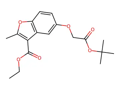 Ethyl 5-(2-(tert-butoxy)-2-oxoethoxy)-2-methylbenzofuran-3-carboxylate structure