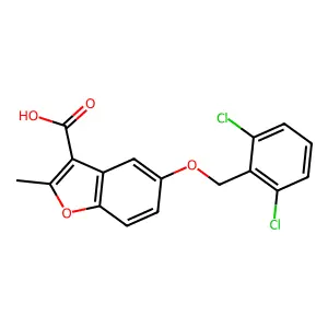 5-[(2,6-Dichlorophenyl)methoxy]-2-methyl-1-benzofuran-3-carboxylic acid structure