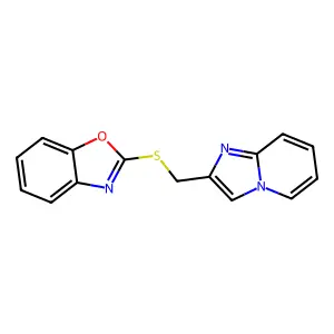 2-((Imidazo[1,2-a]pyridin-2-ylmethyl)thio)benzo[d]oxazole structure