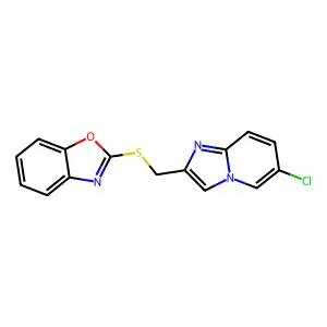 2-(((6-Chloroimidazo[1,2-a]pyridin-2-yl)methyl)thio)benzo[d]oxazole structure