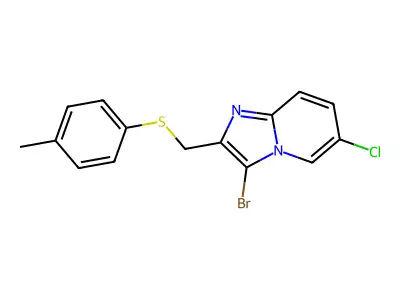 3-Bromo-6-chloro-2-((p-tolylthio)methyl)imidazo[1,2-a]pyridine structure