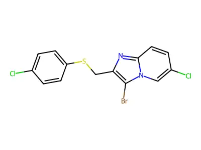 3-Bromo-6-chloro-2-(((4-chlorophenyl)thio)methyl)imidazo[1,2-a]pyridine structure