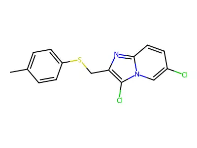 3,6-Dichloro-2-((p-tolylthio)methyl)imidazo[1,2-a]pyridine structure