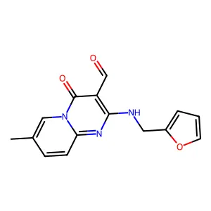 2-[(2-FURYLMETHYL)AMINO]-7-METHYL-4-OXO-4H-PYRIDO[1,2-A]PYRIMIDINE-3-CARBALDEHYDE structure