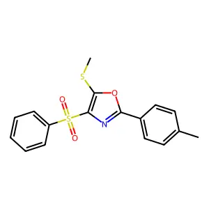 5-(Methylthio)-4-(phenylsulfonyl)-2-(p-tolyl)oxazole structure