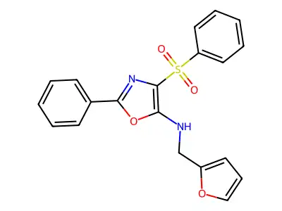 N-(furan-2-ylmethyl)-2-phenyl-4-(phenylsulfonyl)oxazol-5-amine structure