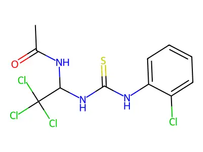 N-[2,2,2-trichloro-1-[(2-chlorophenyl)carbamothioylamino]ethyl]acetamide structure