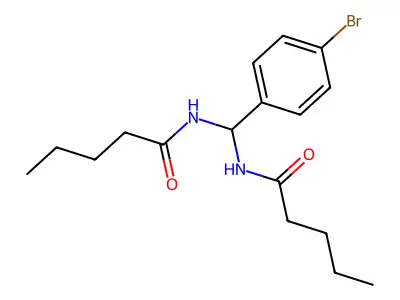 N-[(4-bromophenyl)(pentanamido)methyl]pentanamide structure