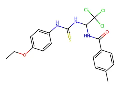 4-methyl-N-[2,2,2-trichloro-1-[(4-ethoxyphenyl)carbamothioylamino]ethyl]benzamide structure
