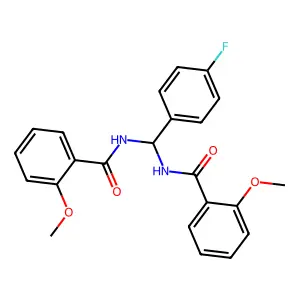N-[(4-fluorophenyl)[(2-methoxyphenyl)formamido]methyl]-2-methoxybenzamide structure