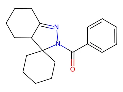 Phenyl(4',5',6',7'-tetrahydrospiro[cyclohexane-1,3'-indazol]-2'(3a'H)-yl)methanone structure