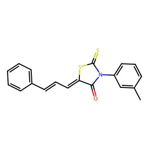 (5Z)-3-(3-methylphenyl)-5-[(2E)-3-phenylprop-2-en-1-ylidene]-2-thioxo-1,3-thiazolidin-4-one structure