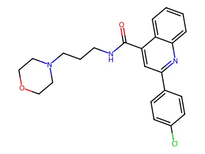 2-(4-chlorophenyl)-N-(3-morpholin-4-ylpropyl)quinoline-4-carboxamide structure