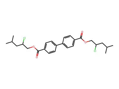 Bis(2-chloro-4-methylpentyl) [1,1'-biphenyl]-4,4'-dicarboxylate structure