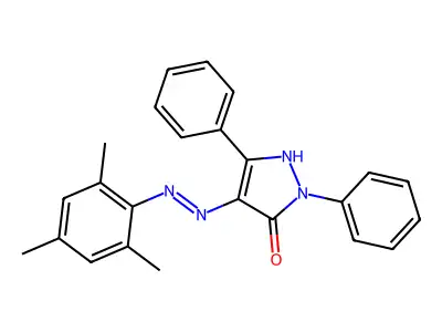 2,5-Diphenyl-4-[(2,4,6-trimethyl-phenyl)-hydrazono]-2,4-dihydro-pyrazol-3-one structure