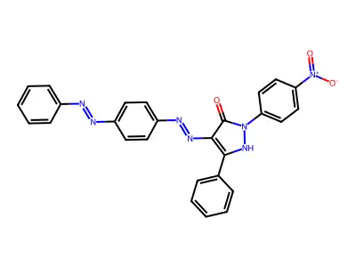 (4E)-2-(4-nitrophenyl)-5-phenyl-4-(2-{4-[(E)-phenyldiazenyl]phenyl}hydrazinylidene)-2,4-dihydro-3H-pyrazol-3-one structure